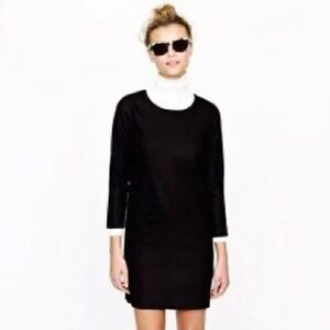 J.Crew Jules Black Wool Dress with Front Pockets Size 0